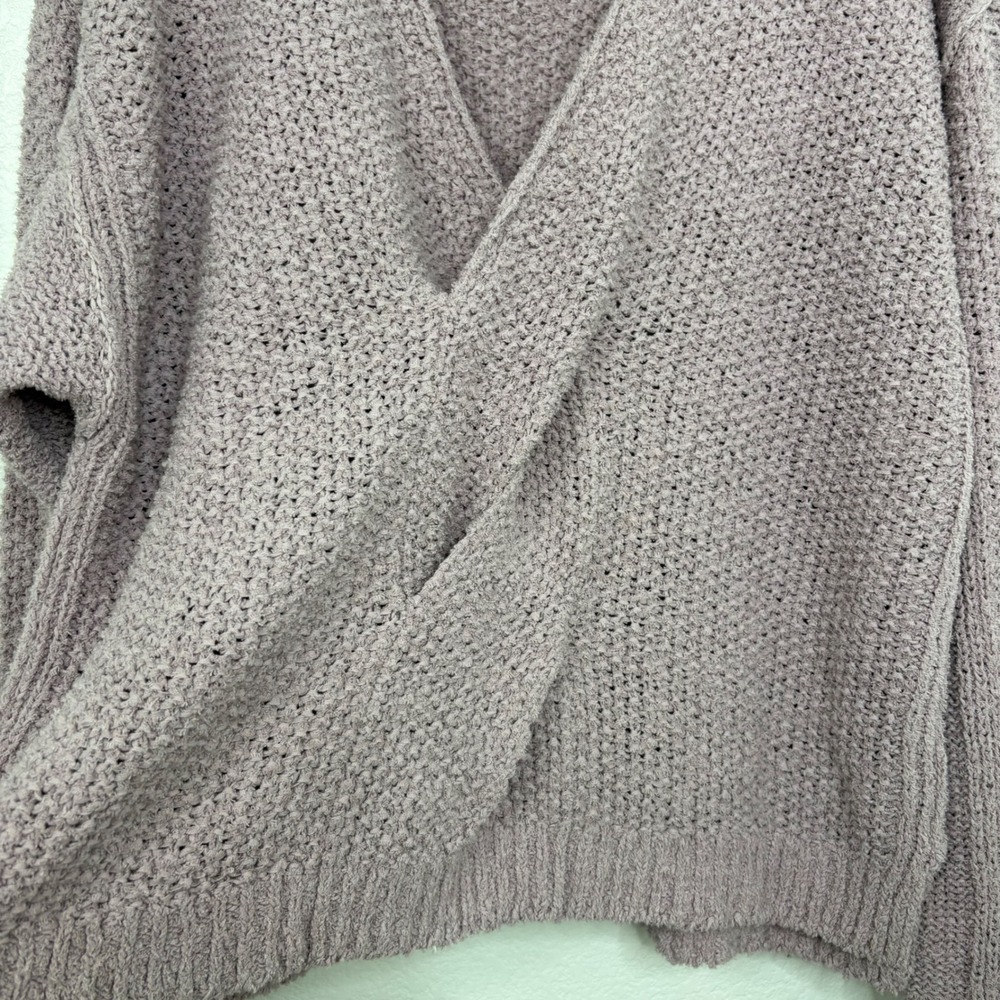 Free People Coco V-Neck Pullover Sweater, Large, Lilac Purple Knit - Picture 4 of 7